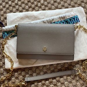 Tory Burch Robinson Chain Leather Wallet